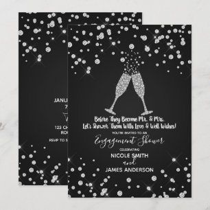 Diamanten Champagne Toast Trouwfeest Viering Kaart