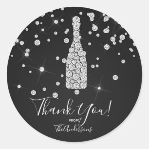 Diamanten Champagne Toast Viering Elegant Favoriet Ronde Sticker