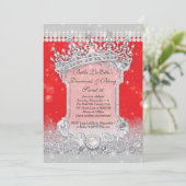 Diamanten en Bling Sweet 16 Quince Uitnodigingen (Staand voorkant)