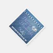 Diamanten en denim partij, aangepaste servetten (Hoek)