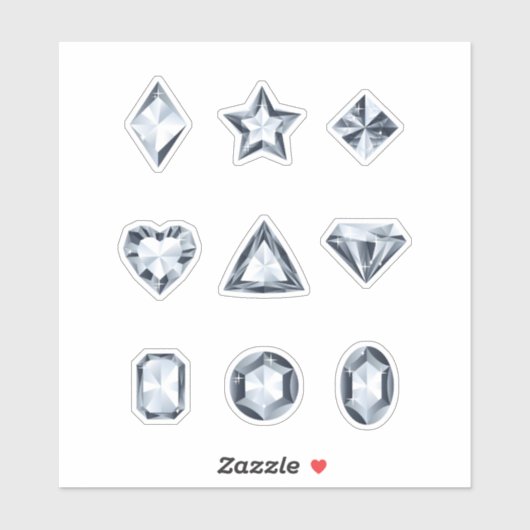 Diamanten en edelstenen stickers (Vel)