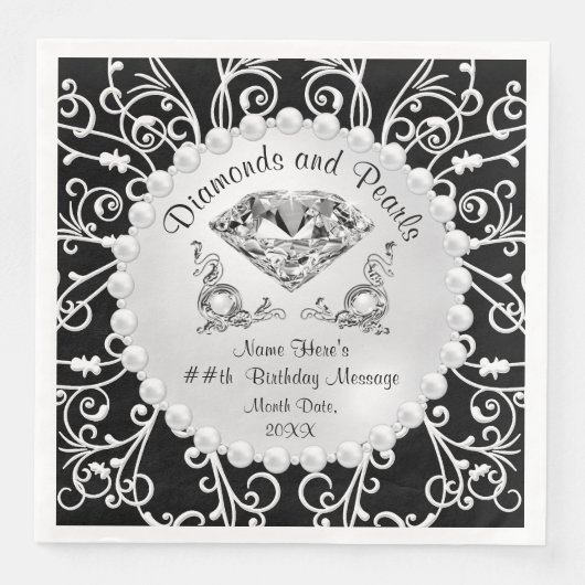 Diamanten en parelmoerassen servet (Voorkant)