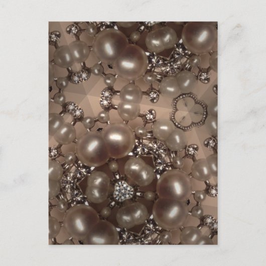 Diamanten en parels briefkaart (Voorkant)