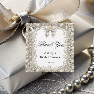 Diamanten en Parels Bruidsdiner Bedankjes Labels