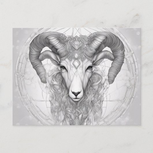 Diamanten en Ram in april Briefkaart (Voorkant)