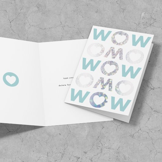 Diamanten en Turquoise WOW MOM Moederdag Kaart