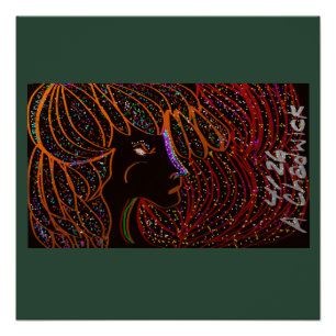 Diamanten Gouden Bloemengodin en Haar Rode Bloem Perfect Poster