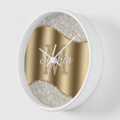 diamanten, groot goudmonogram, witte scriptnaam (Hoek)