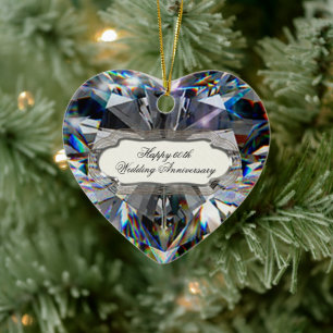 Diamanten Hart 60ste Huwelijksverjaardag Ornament