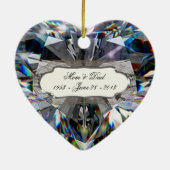 Diamanten Hart 60ste Huwelijksverjaardag Ornament (Achterkant)
