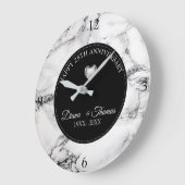 Diamanten hart en zwarte witte marmer grote klok (Hoek)