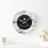 Diamanten hart en zwarte witte marmer grote klok (Huis)