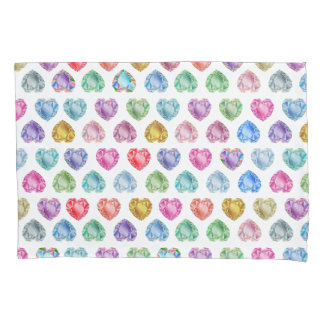 Diamanten Hart Waterverfpatroon Cute Pastel Meisje Kussensloop