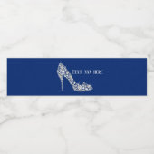 diamanten hoge hakken glitter elegant waterfles etiket (Enkel label)