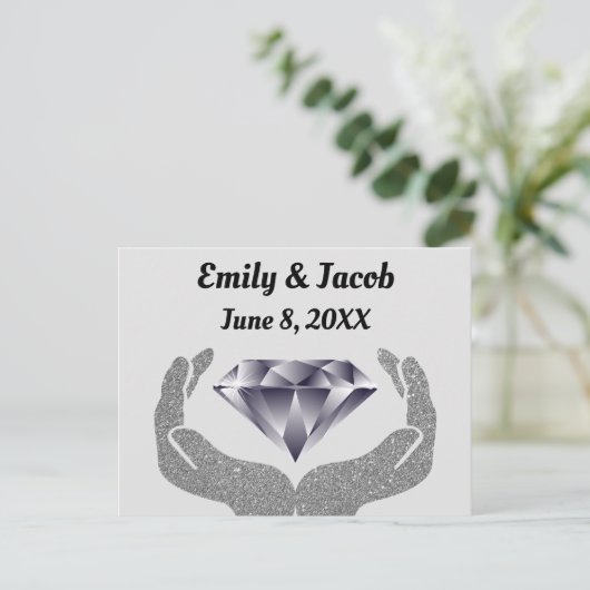 Diamanten Huwelijk Briefkaart (Staand voorkant)