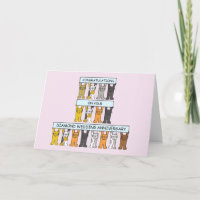 Diamanten Huwelijk Felicitaties Cartoon Katten