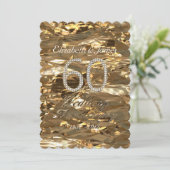 Diamanten Huwelijksjubileumfeest Goud Elegant Kaart (Staand voorkant)