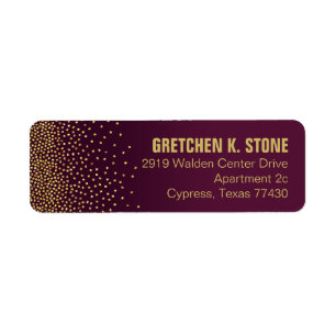 Diamanten in de lucht Adres   aubergine Etiket