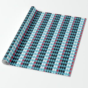 Diamanten in zwart, rood, wit en turquoise Mod Cadeaupapier