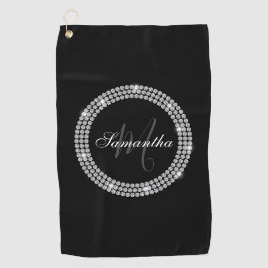 Diamanten Monogram Golfhanddoek (Voorkant)