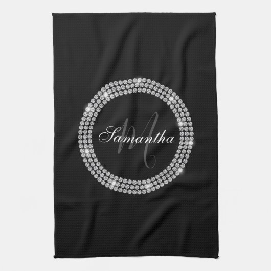 Diamanten Monogram Theedoek (Verticaal)