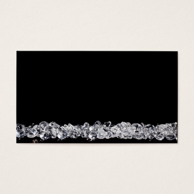 Diamanten op zwarte achtergrond visitekaartjes (Voorkant)