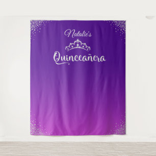 Diamanten Prinses Kroon Quinceañera Achtergrond Wandkleed