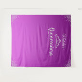 Diamanten Prinsessen Kroon Quinceañera Achtergrond Wandkleed (Voorkant (horizontaal))