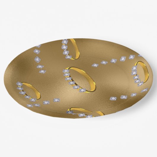 Diamanten ring goud papieren bordje (Gekanteld)