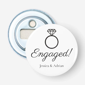 Diamanten Ring Grafisch Verloving Button Flesopener