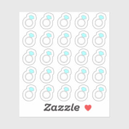 Diamanten Ring Herinnering Bruiloft Trouwdatum Pla Sticker