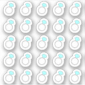 Diamanten Ring Herinnering Bruiloft Trouwdatum Pla Sticker (Voorkant)