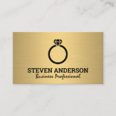 Diamanten Ring Logo | Goud Metaalachtig Visitekaartje (Voorkant)