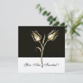 DIAMANTEN TULPEN , Champagne Metaalglans Kaart (Staand voorkant)