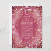 Diamanten van liefde Roze bruiloft Kaart (Voorkant)