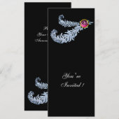 DIAMANTEN VEREN MONOGRAM ,rood robijn ,roze Kaart (Voorkant / Achterkant)