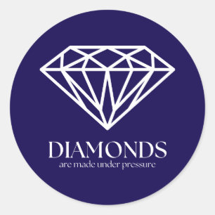 diamanten worden gemaakt onder druk-inspringingspr ronde sticker