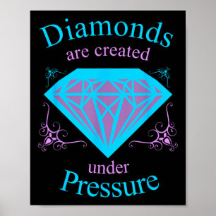 Diamanten worden onder druk Creëer - Motivatie Poster