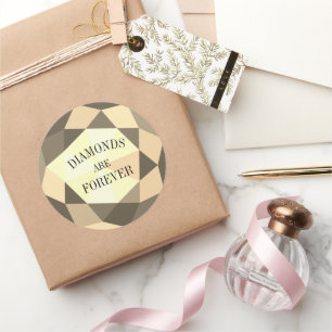 Diamanten zijn voor altijd elegante ronde sieraden sticker