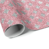Diamanten Zilver Roze Rose Goud Glitter Cadeaupapier (Rol Hoek)