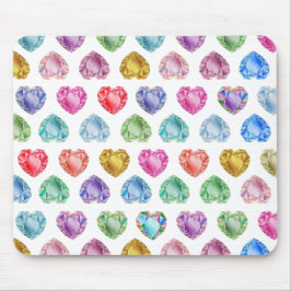 Diamanthart Waterverfpatroon Cute Pastel Meisjesac Muismat