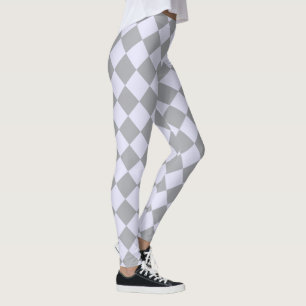 Diamantpatroon in grijs en lavendel leggings