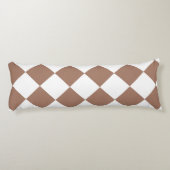 Diamantpatroon in wit en Mocha Mousse Lichaamskussen (Achterkant)