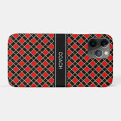 Diamantpatroon in zwart en rood Case-Mate iPhone case (Achterkant (horizontaal))