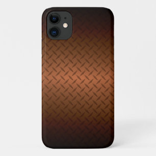 Diamantplaat Patroon Zwart naar Koper Verloop iPhone 11 Hoesje