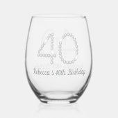 Diamants 40e anniversaire Keepsaké Verre de vin (Recto)