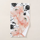 Diamants à Parties scintillant de  florales-noires (Serviette à main)