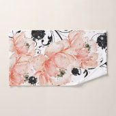 Diamants à Parties scintillant de  florales-noires (Serviette à main)