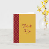 Diamants Art déco rouge et jaune Carte de remercie (Fleur jaune)