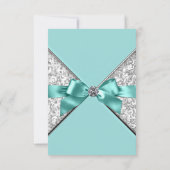 Diamants Blancs Bleu Turquoise Douce 16 RSVP (Dos)